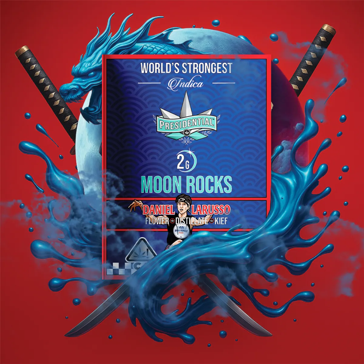 Presidential Daniel LaRusso Moon Rocks package artwork